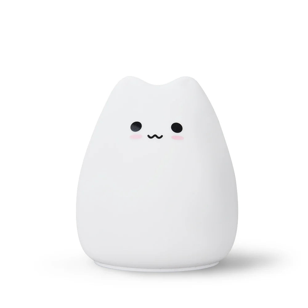 🐱 Mini Lampka Nocna Kotek – Dotykowa LED 7 Kolorów | Prezent Idealny